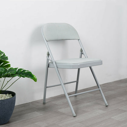 Delux Folding Strong Metal Frame Padded Back Rest Chair Chair for Home Garden