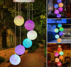 Colour Changing Hanging Wind Chimes Solar Powered LED Ball Lights Garden Outdoor