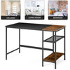 Computer Desk Writing Desk Table for Study with 2 Shelves PC Home Office 120cm