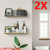 2Pack Vintage Industrial Wall Shelf Metal Wire Wood Rack Storage Display Unit UK