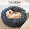 Large Dog Bed Pet Cat Calming Comfy Shag Fluffy Warm Bed Nest Mattress Donut Pad