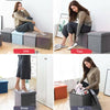 Folding Stool Seat Storage Space Box Chair Cube Footstool Pouf Bench 30x30cm