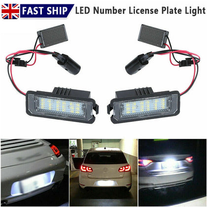 2x LED Number License Plate Light Lamp For VW GOLF MK4 MK5 MK6 MK7 Seat UK