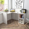 L Shaped Corner Desk Computer Workstation Gaming Study Office Living Room White