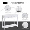 Console Table 2 Drawer Hall Table Wood Storage Shelf White