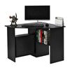 Black/ White Corner Computer Desk PC Laptop Table Book Shelves Home Study Office