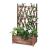 Garden Wooden Planter Box with Trellis Lattice Vegetables Flower Herb Raised Bed