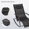 Mondeer Rocking Lounger Chair Zero Gravity Rocker Patio Garden Recliner Black
