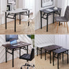 Foldable Table Computer Desk Wooden Tabletop Metal Legs Home Office Furniture UK