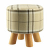 Luxury Chic Wooden Footstool Ottoman Pouffe Stool Foot Rest Padded Seat Bedroom