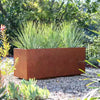 Large Corten Steel Rectangle Planter Garden Plants Pot In & Outdoor Trough Tub