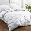 Washed Linen Duvet Cover with Pillowcase Bedding Set Grey Ochre Blush