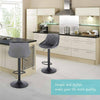 2x Velvet Swivel Bar Stools Button Back Kitchen Dining Breakfast Bar Chair Seat