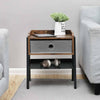 Retro Rustic Bedside Cabinet Industrial Nightstand Side Table Storage 1 Drawer