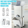 2/3 Compartment Kitchen Recycling Waste Bin Dustbin Trash Bin Rolling