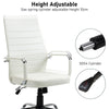Executive Office Chair Swivel Ribbed High Back Leather Chair Computer Desk Chair