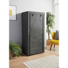 High Quality Double Canvas Wardrobe With Opening Doors Grey