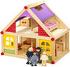 13pc Kids Girls Childrens Wooden Doll House toy with Furniture and Toy Figures