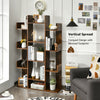 13-Shelf Industrial Bookcase Tree-Shaped Side Storage Bookshelf Display Rack