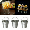 6 x Mini Serving Tinplate Buckets Kitchen Bucket for Chips, Food, Storage Pots