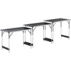 Set of 3 Folding Trestle Tables Portable Aluminium Height Adjustable 100cm/3' 4"