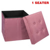 Folding Storage Box Pouffe Seat Footstool Storage Ottoman Seat Crushed Velvet