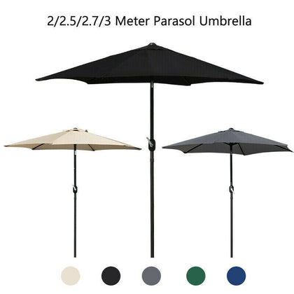 3 Color Garden Parasol Sun Umbrella Canopy Patio Garden Sun Shade 2/2.5/2.7/3M