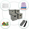 4PCS Foldable Storage Boxes with Lids Fabric Cube Clothes Organiser Storage Case