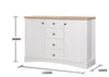 Carden Sideboard 2 Doors 4 Drawers Buffet Storage Cabinet Cupboard White Oak