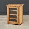 London Oak Hi-Fi Media Unit - Glass 1 Door Glazed Stereo Stand Cabinet - UK42