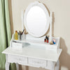 Dressing Table 4 Drawer Mirror Stool Set Makeup Vanity Bedroom White / Black UK