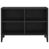 Black Small Modern TV Cabinet Media Shelf Storage Shelves Stand Unit Metal Legs