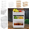 2/3 Tier Fruit Vegetable Wood Stand Storage Basket Holder Display Rack Organiser