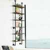 6-Tier Ladder Shelf Industrial Pipe Wall Shelf Display Rack Plant Stand Bookcase