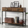 Industrial Console Table Vintage Rustic Sofa Table Sideboard Slim Cabinet Unit
