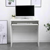 Small Computer Desk White with Sliding Keyboard Tray Space Saving Writing Table