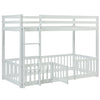 3FT Bunk Beds Kids Toddlers High Sleeper Wooden Bed Frame White Solid Pine Wood