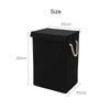 LARGE BLACK LAUNDRY BASKETS WASHING CLOTHES STORAGE FOLDING BASKET BIN WITH LID