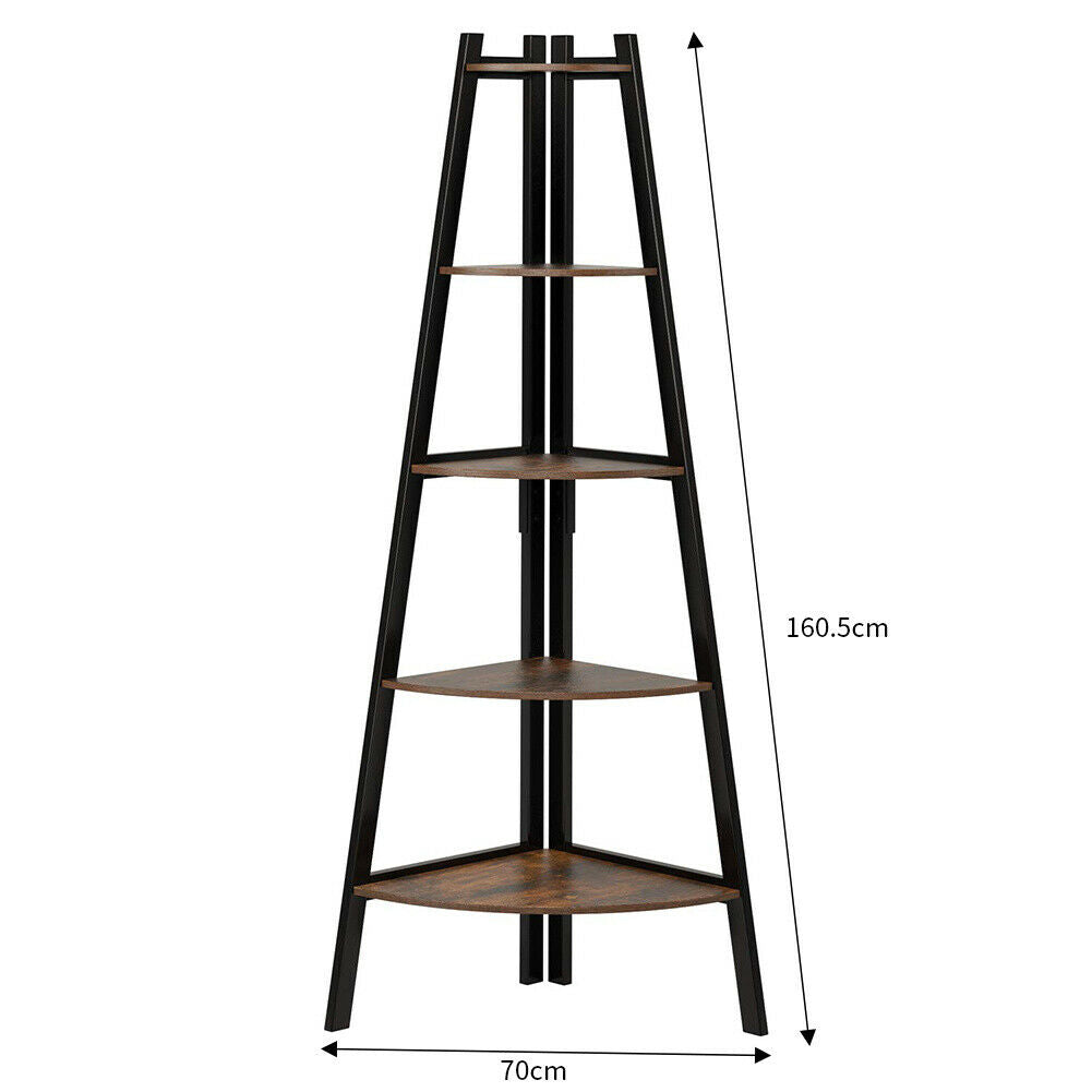 5 Tier Plant Flower Pot Stand Corner Storage Display Ladder Shelf Rack Bookshelf