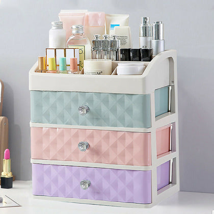 Makeup Storage Box Cosmetic Stationery 3 Drawer Desktop Table Organiser Holder
