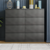 Modern Black 8 Drawer Chest of Drawers Bedroom Wardrobe Cabinet Sideboard Wide