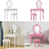 Girls Dressing Table w/ Mirror Stool Drawer Little Vanity Table Set Children UK