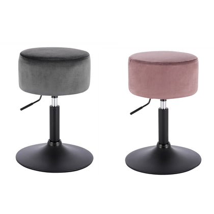 2x Bar Stools Gas Lift Swivel Stool Breakfast Cafe Kitchen Chairs Velvet Metal