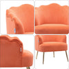 Velvet Oyster Scallop Shell Tub Chair Seat Armchair Wing Back Sofa Cafe Bedroom