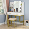 Vanity Set Dressing Table with Mirror Drawers & Stool Elegant Bedroom Furniture