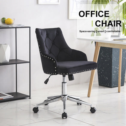 Velvet Home Office Chair Computer Desk Chairs Ergonomic Swivel Tilt Lift Black