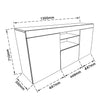 TV Cabinet Stand High Gloss Black LED Light Entertainment Unit 135cm