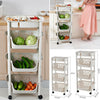 4 Tier Vegetable Trolley Fruit Storage Basket Rack With Wheels Kitchen Bathroom