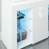 TV Unit Cabinet Stand Sideboard Cupboard Matt Body & High Gloss Door LED Lights