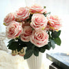 10 Heads Bouquet Silk Rose Artificial Flowers Fake Buch Wedding Home Party Decor